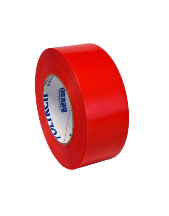 Polyken 757 48mm x 55m Red Stucco Film Tape Straight Edge 24/Case