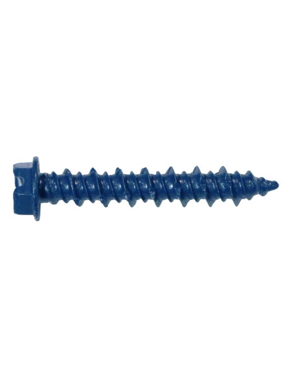 AF 3/16 x 1-1/4 Hex Washer Head Concrete Screw Blue 100/Box - 2500/Ctn