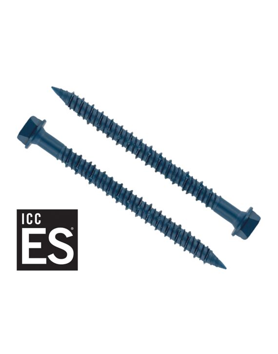 XCS-H Hex Head Concrete Masonry Screw Blue Ruspert - ICC Evaluated