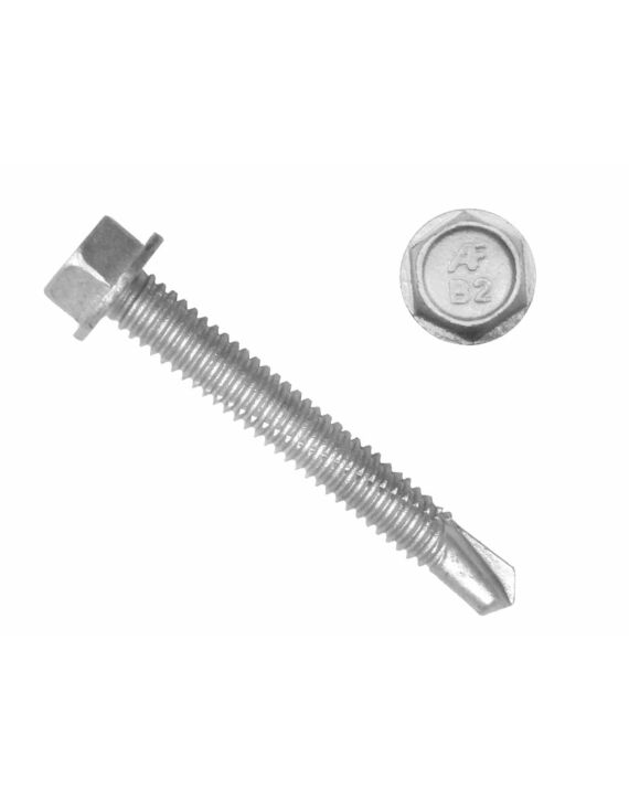 Hex Washer Head Bimetal 304 Stainless Self Drilling Screw - #3 Pt CliMax Coated