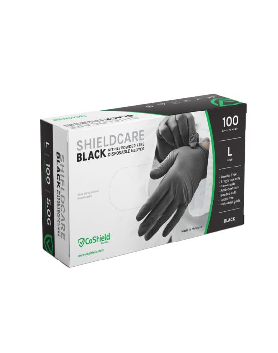 Black 5 Mil Nitrile Industrial Gloves