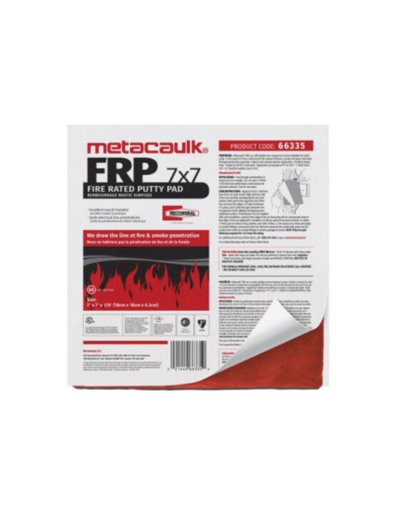 7 x 7 x 1/8-Thick Metacaulk Fire Rated Intumescent Putty Pads 20/Case